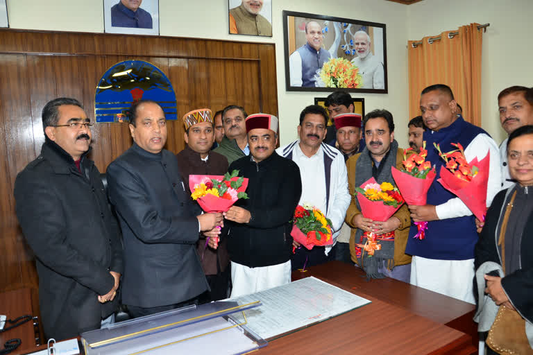 Solan District BJP President Ashutosh Vaidya meets cm Jairam Thakur