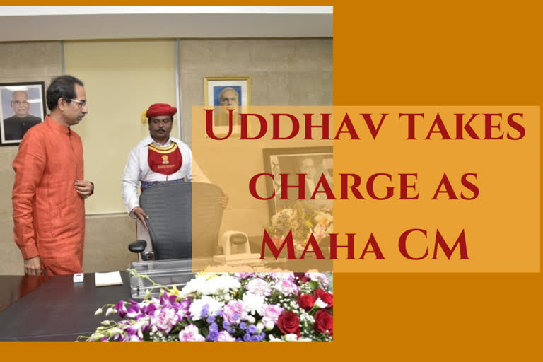 Uddhav Thackery takes charge as Maharashtra CM