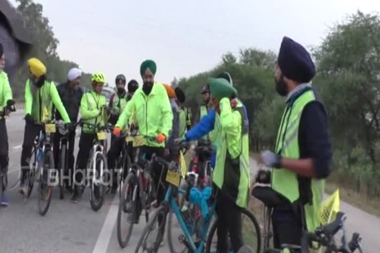 550th Prakash Parv of Guru Nanak Dev Congregation of devotees on cycle