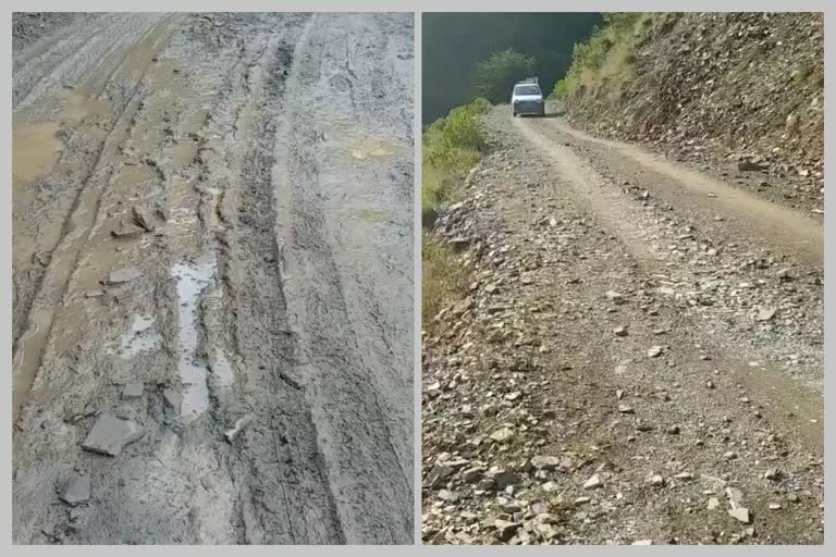 Drain water flowing on the road in paunta