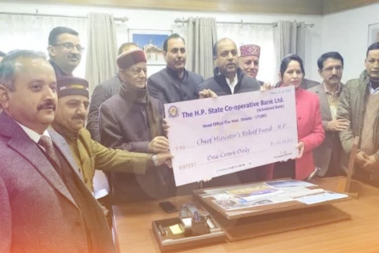 one crore given to cm relief fund by himachal cooperative bank