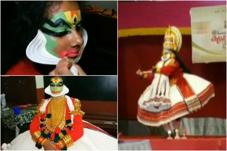 60th state school youth festival  kathakali  കഥകളി  തേപ്പ്, ചുട്ടി, ഉടുത്തുകെട്ട്