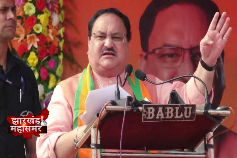 JP Nadda, Election meeting in Chaibasa, Jharkhand assembly elections 2019, Raghubar government, जेपी नड्डा, चाईबासा में चुनावी सभा, झारखंड विधानसभा चुनाव 2019, रघुवर सरकार