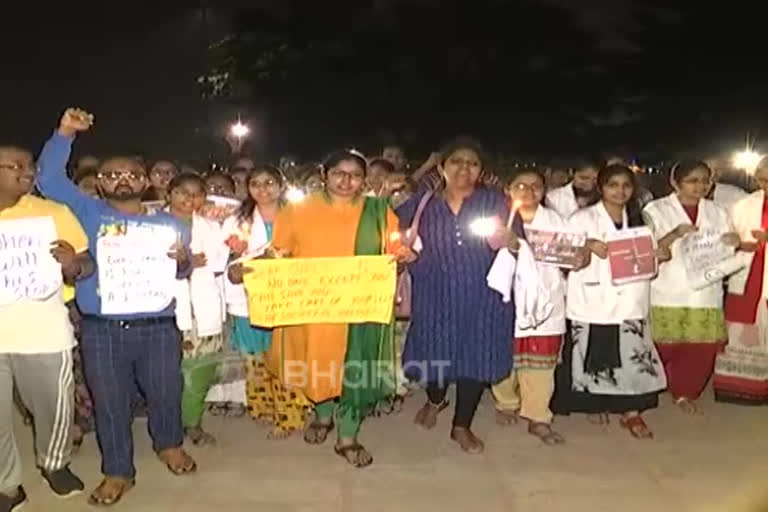 doctors candle rally in hyderabad