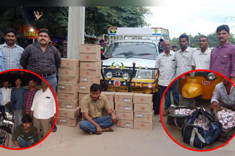 illegal wine seized by Excise officers at adhoni, kurnool district