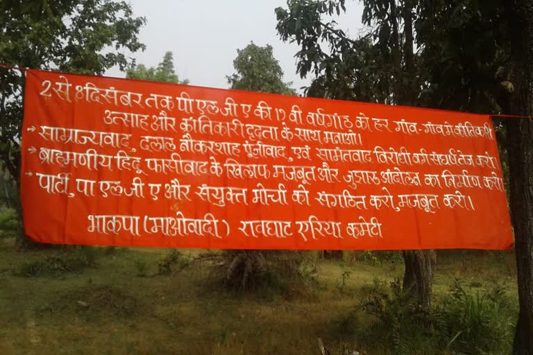 terror in area by Naxalites banners