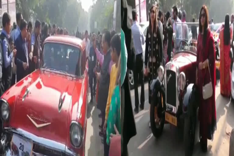 Exhibition of vintage cars in Ashok Vihar in delhi