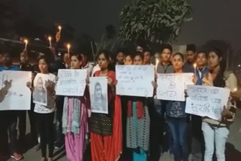 Candle march in muzaffarpur