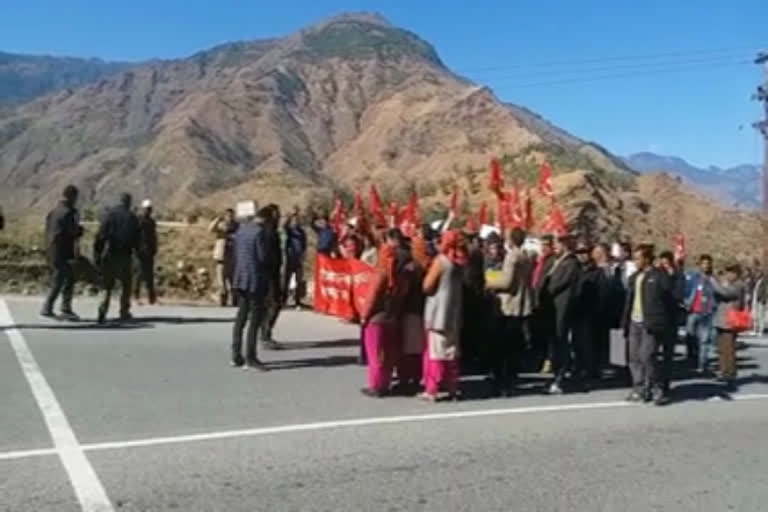 Kissan Sabha protest in Rampur, रामपुर किसान सभा प्रदर्शन