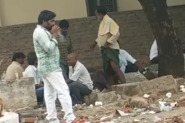 drunkers drink back side of the wine shop  in prakasam dst adanki