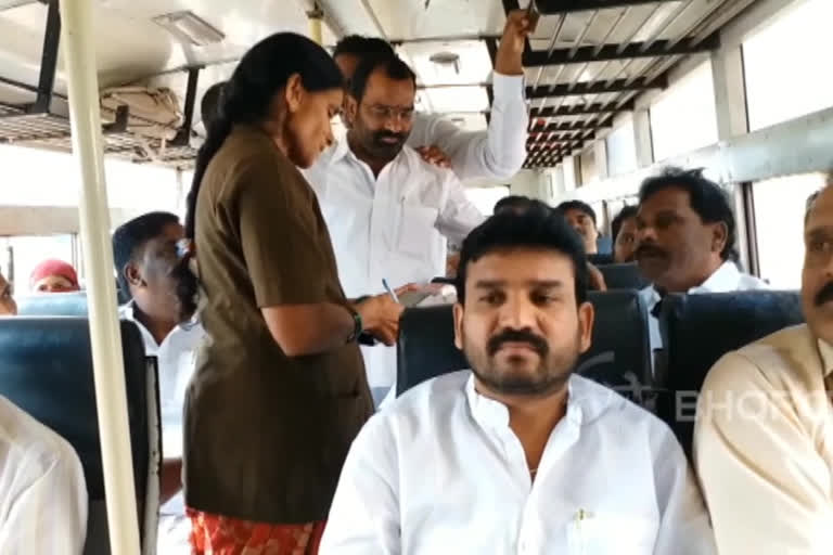 vikarabad MLA methuku aanand traveled on an RTC bus