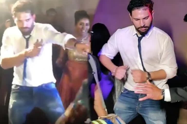 video : yuvraj singh dance on punjabi songs at manish pandey s wedding