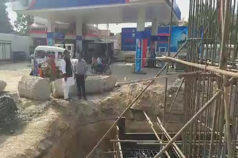 बालोतरा में ओवरब्रिज निर्माण कार्य, Overbridge construction work in balotara