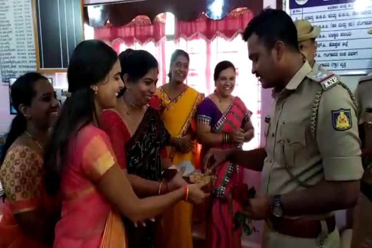 Celebration of women at the police station in koppal