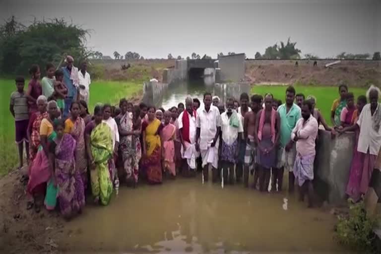 People protest for Discard rain water