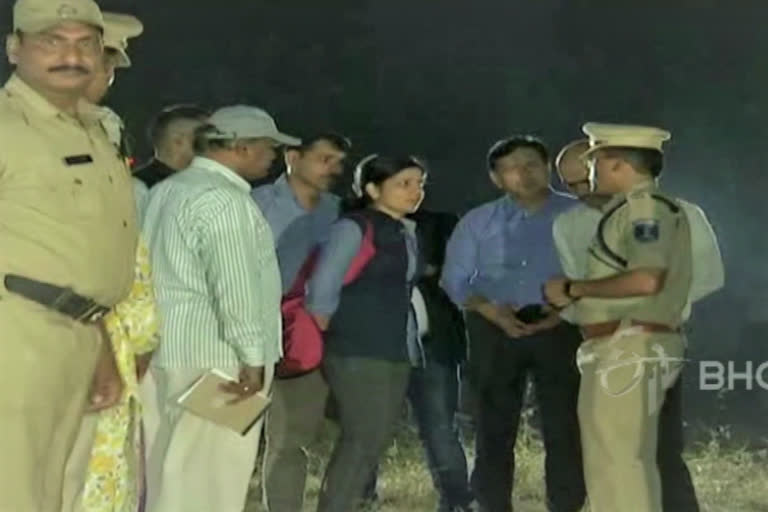 nhrc team visit the encounter place in hyderabad