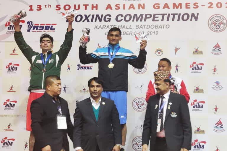 Gaurav Chauhan achieved gold in boxing in South Asian Games