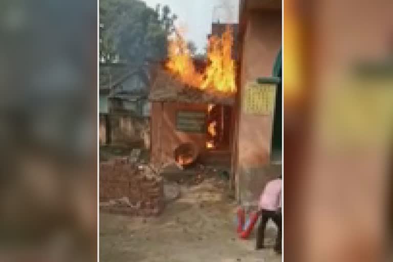 Fire in school kitchen in begusarai
