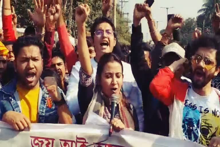 artist protest at Guwahati