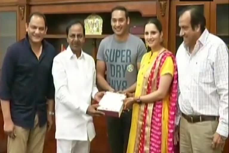 telangana cm invited to wedding reception of mohammad azharuddins son