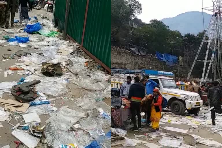 Garbage spread in the grounds after the  Lavi Fair in rampur