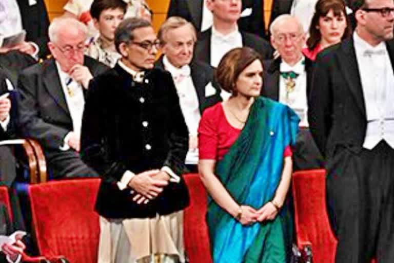 abhijit banerjee receives noble with wife esther duflo in sweden etv bharat