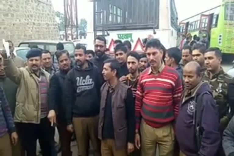 HRTC worker protest in solan