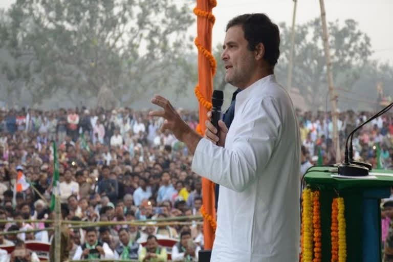 PM Modi wants a 'scared' India weak people: Rahul Gandhi Rahul Gandhi news jharkhand election campaign news jharkhad latest news രാഹുൽ ഗാന്ധി വാർത്ത രാജ് മഹലിൽ നടന്ന പൊതു റാലി ജാർഖണ്ഡ് വാർത്ത