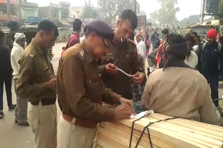 police strict about traffic in rewari