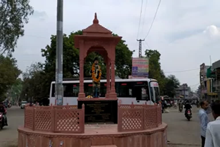 jhalawar news,  kota news,  ramganjmandi news,  beautification of pannalal shaheed memorial square, रामगंजमंडी समाचार