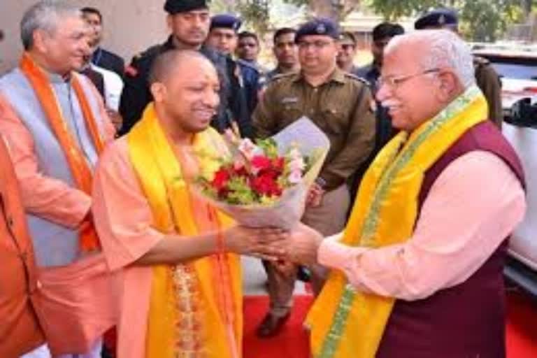 haryana cm manohar lal to meet up cm yogi adityanath