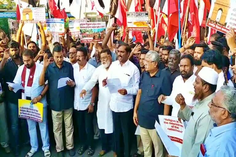 protest against cab in chennai