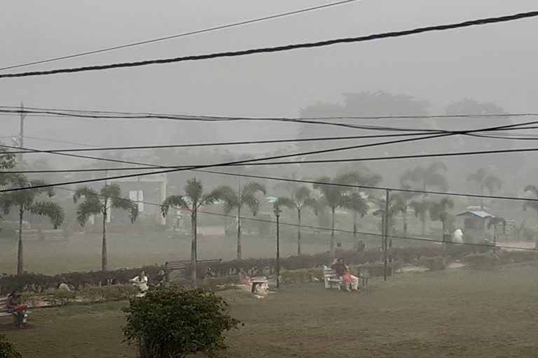 Shadow fog after rain