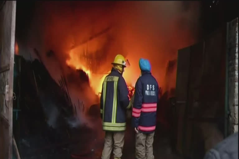 Fire in plywood factory at Delhi's Mundka