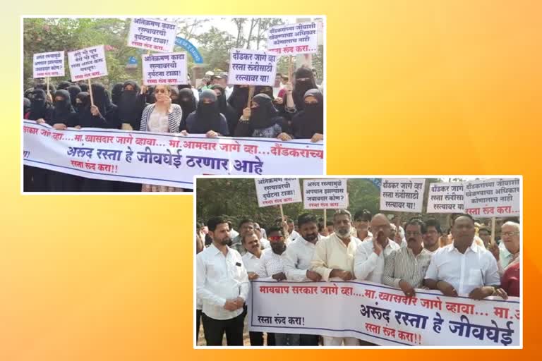 Citizens' agitation to widen the national highway through Daund city