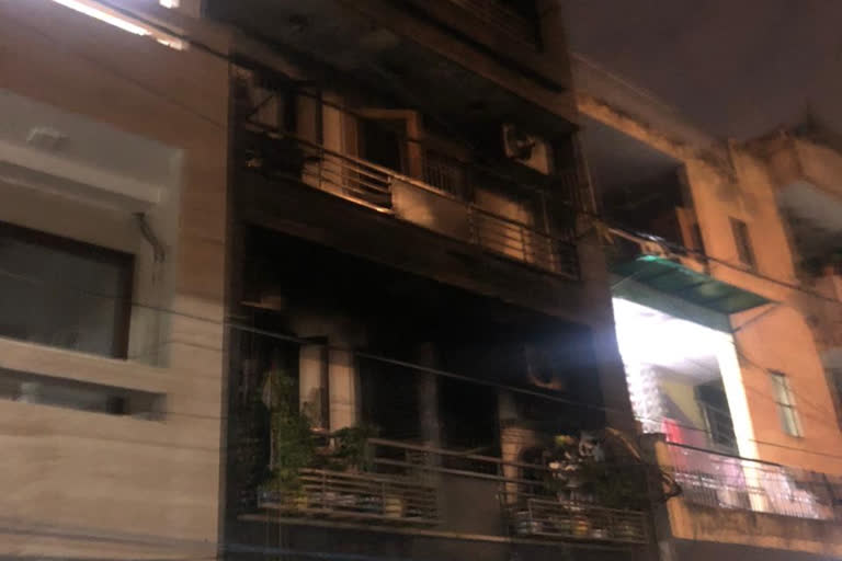 A major fire broke out in a house in Northwest Delhi's Shalimar Bagh area