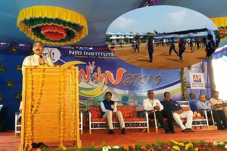 Former Chairman of the BCCI Selection MSK Prasad was the chief guest at the NRI ITI college.