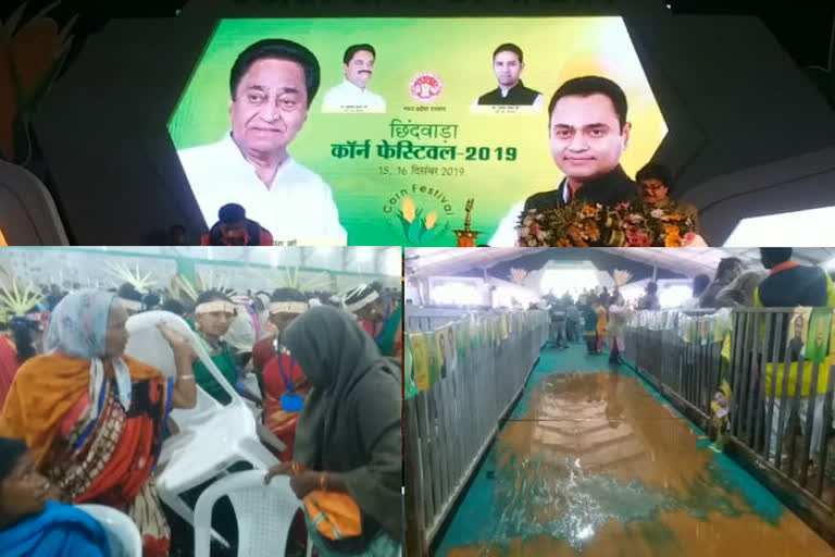 water-dripping-after-rain-in-chhandwaras-pandal-at-corn-festival