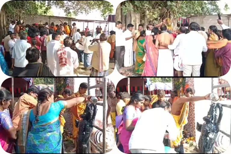 Statues of god  Anjaneya Swami and god  nagendhra swami Reputation in prakasham district