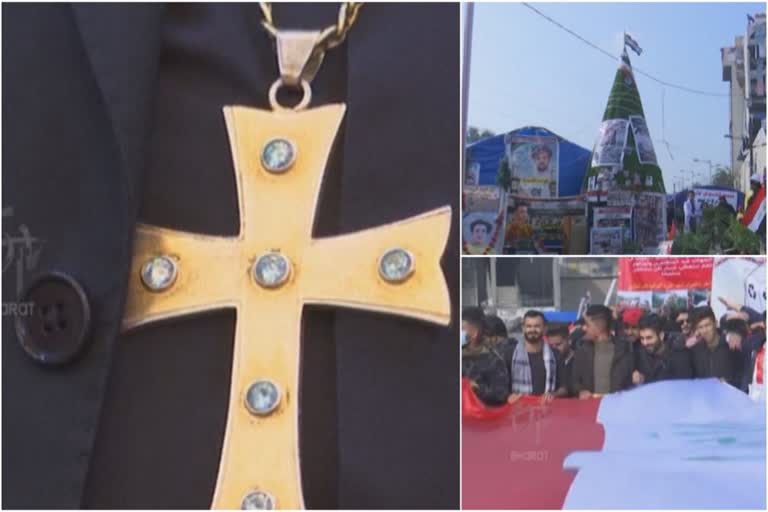 Iraqi Christians have called off seasonal festivities in a show of solidarity with anti-government protesters.