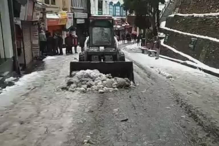 situation after snowfall in shimla and himachal