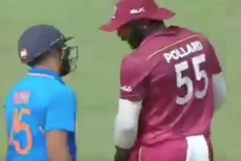 ind vs wi : Rohit Sharma caught hilariously using cuss words for Kieron Pollard during first ODI against West Indies