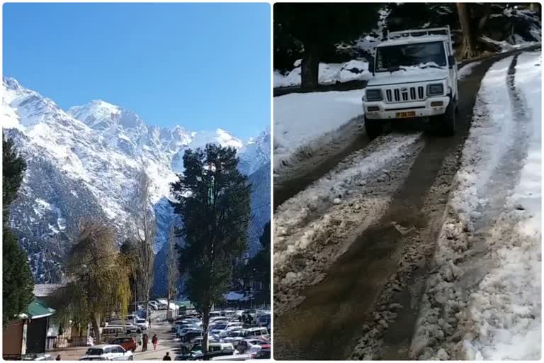 Road restoration work in Kinnaur after snowfall