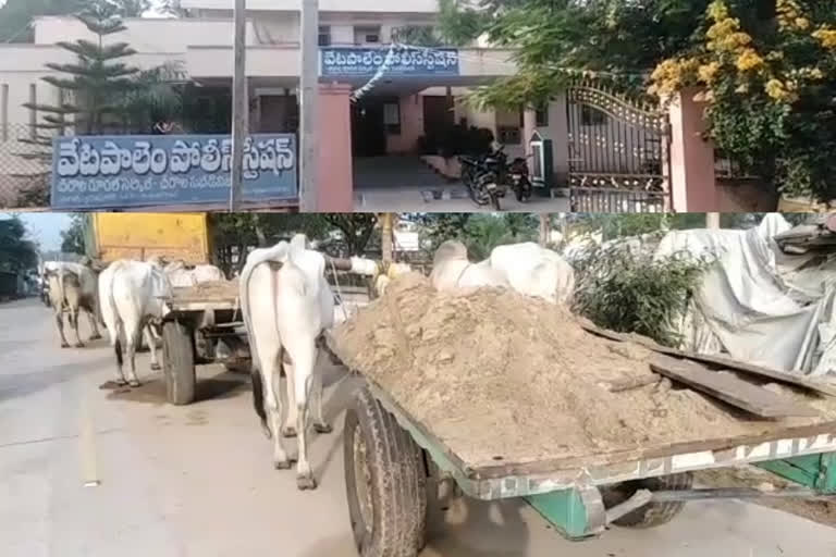 Illegal sand mining people are arrested by police in Prakasam district