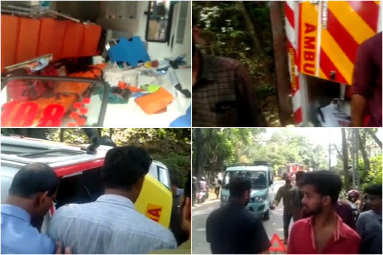 ambulance accident driver and the nurse were injured ആബുലൻസ് മറിഞ്ഞ് ഡ്രൈവർക്കും നഴ്സിനും പരിക്ക് latest news updates Malayalam news updates