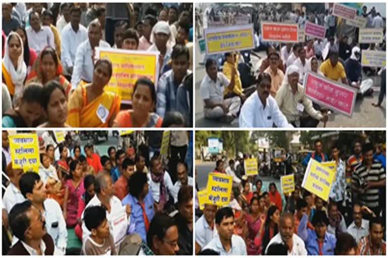 4 unions marched to Vidhan Bhavan