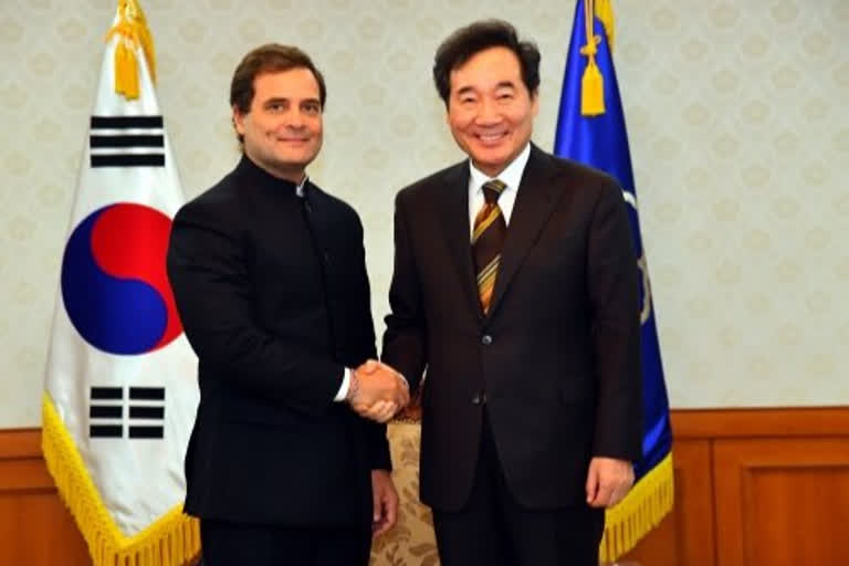 Rahul Gandhi in Seoul  Rahul meets Lee Nak-yon  Rahul meets South Korean PM  Rahul Gandhi in South Korea  രാഹുൽ ഗാന്ധി ദക്ഷിണകൊറിയൻ പ്രധാനമന്ത്രിയുമായി കൂടിക്കാഴ്‌ച  ലീ നാക്‌ യോൻ  രാഹുൽ ഗാന്ധി  സിയോൾ സന്ദർശനം