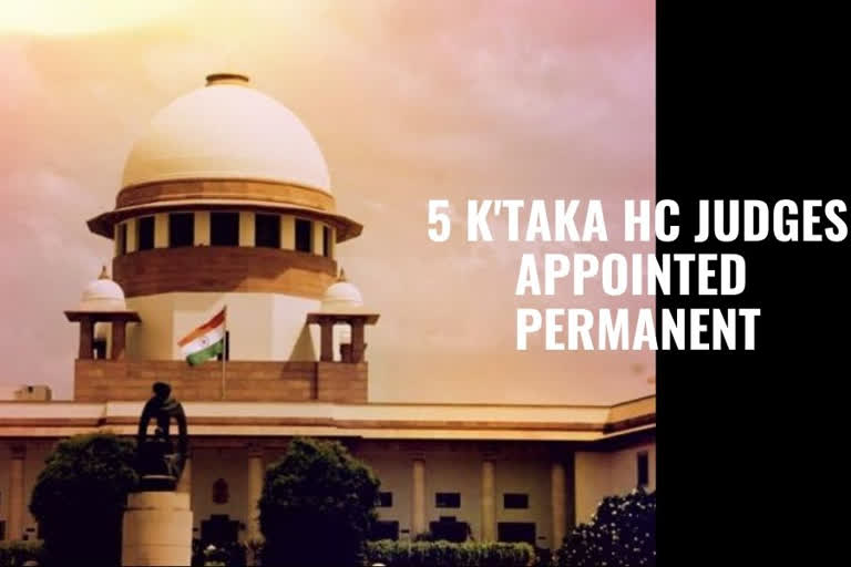 SC Collegium approves names of 5 Judges of Karnataka HC as permanent