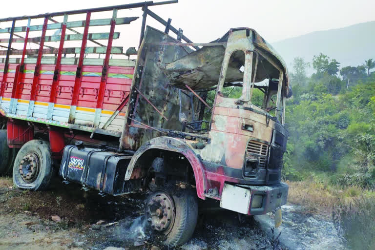 truck catches fire