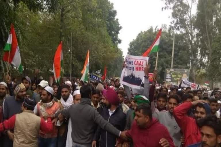 protest against CAA in chandigarh